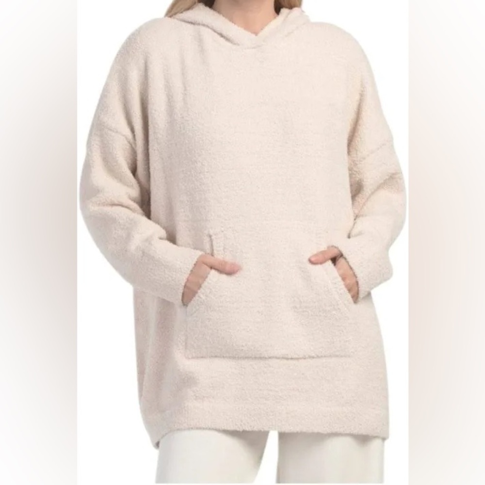 Cupcakes And  Cashmere Cozy Cream Teddy Hooded Sweater Size XL